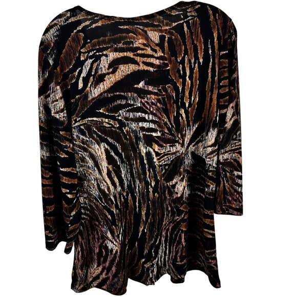 Womens Top Size XL Animal Print Stylist 3/4 Length Sleeve Polyester - Picture 9 of 9